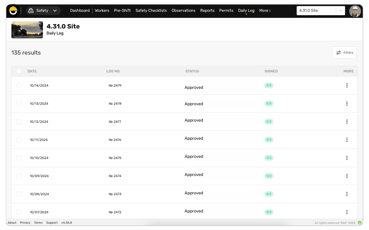 SSM daily logs