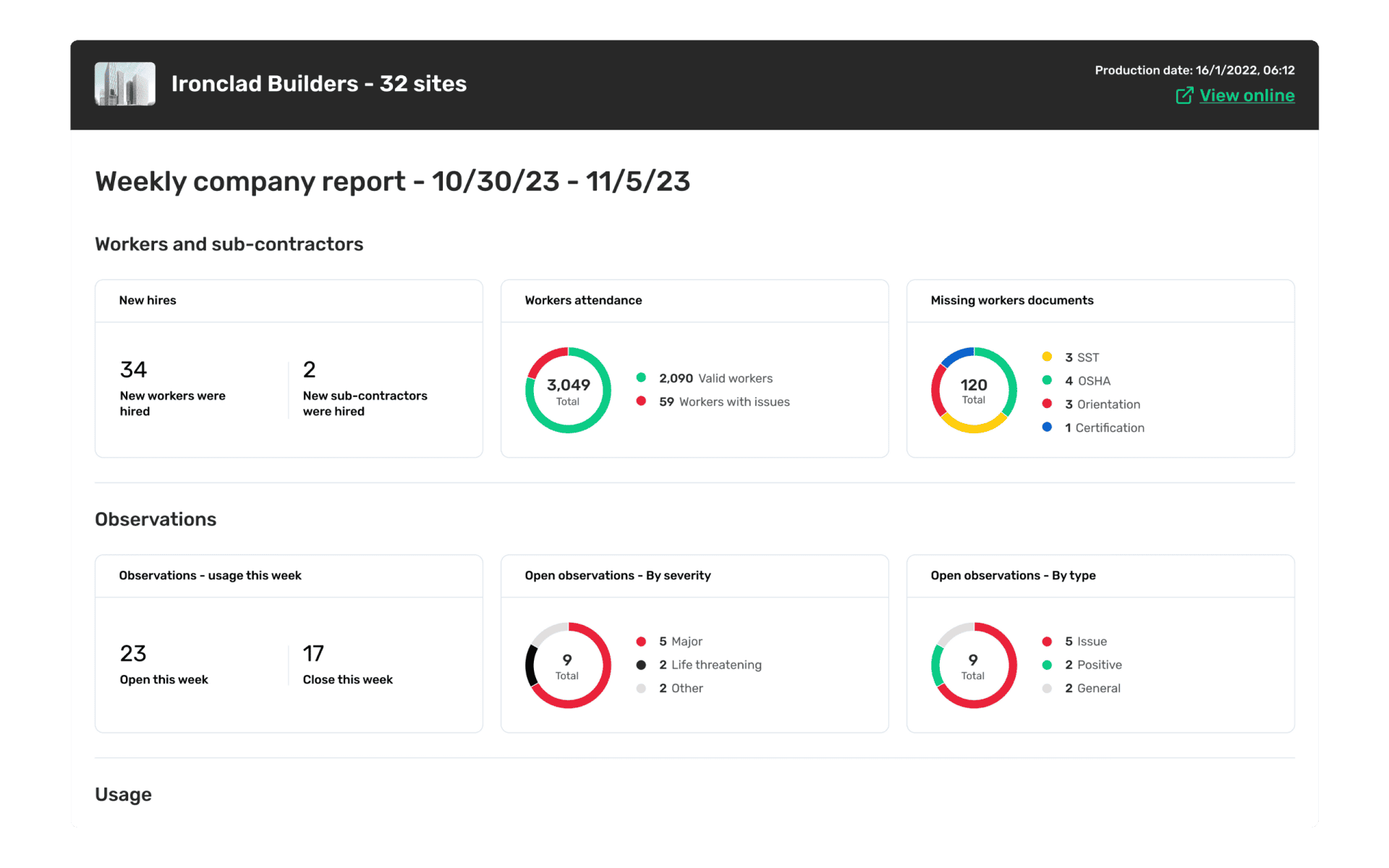 Site safety report screenshot homepage